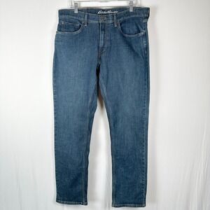 Eddie Bauer Men's Denim Jeans 36x32 Dark Wash Straight Leg Casual Pants Outdoors